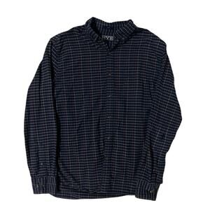 RYE By Hawker Rye Men's Slim Fit L Flannel Shirt Plaid Cotton Button Down *Flaw*